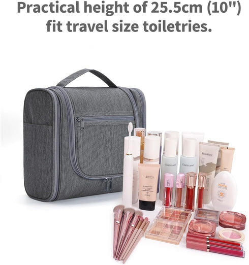 Narwey Hanging Toiletry Bag for Women, Travel Makeup Organizer for Men, Toiletries Bag for Cosmetics Essentials (Large,