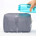 Narwey Cute Makeup Bag, Travel Cosmetic Organizer with Compartments for Women and Girls (Large, Blue Stripe)