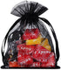 Wudygirl 100pcs Black Transparent Drawstring Organza Bags 5 x 7 Inch for Jewelry, Lipstick, Favors