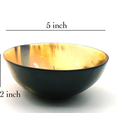 Natural Yak Horn Shaving & Serving Bowl, Shaving Soap Cup for Men, Gift for Husband, 5” Round