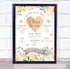 The Card Zoo New Baby Birth Details Nursery Christening Orange Floral Keepsake Gift Print