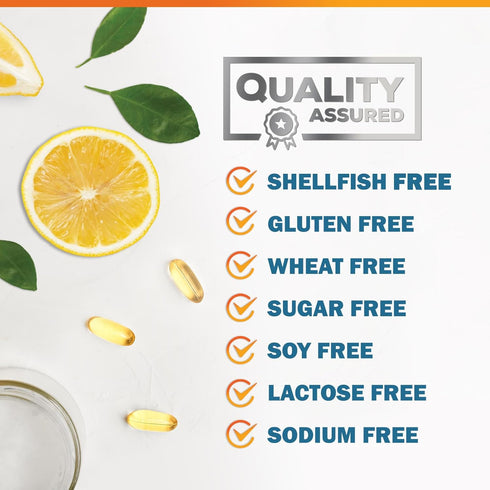 Omega 3 Fish Oil - 2400 mg, Triple Strength Omega3, EPA & DHA Fatty Acids, Natural Support for Immune, Heart & Brain