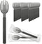 EUSOAR 50pcs Disposable Sporks, 6.8"x1.3" Heavy Duty Plastic Cutlery, Individually Wrapped Fork Spoon for Parties