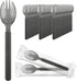EUSOAR 50pcs Disposable Sporks, 6.8"x1.3" Heavy Duty Plastic Cutlery, Individually Wrapped Fork Spoon for Parties