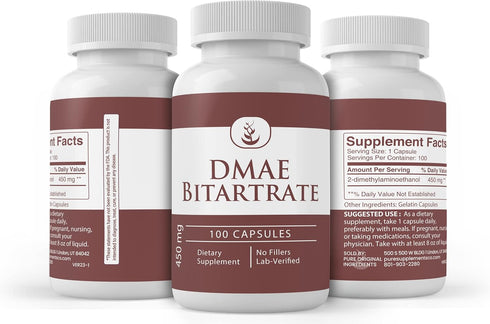 Pure Original Ingredients DMAE Bitartrate, 100 Capsules - Always Pure, No Additives or Fillers