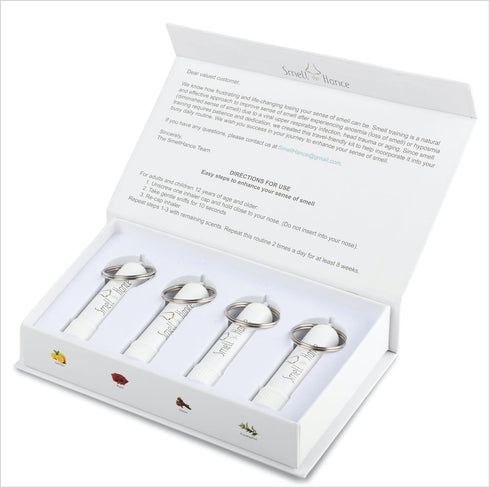 SmellHance 4 Pack Set-Anosmia Smell Training Kit for Loss of Smell- Aromatherapy-Inhaler