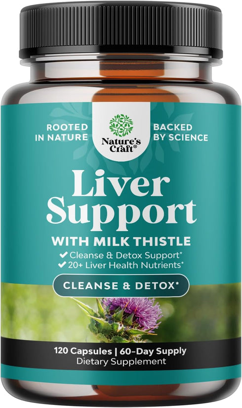 Liver Cleanse Detox & Repair Formula - 120 Capsules - Herbal Liver Support with Milk Thistle, Turmeric, Dandelion Root