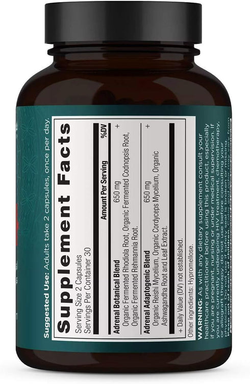 Ancient Nutrition Adrenal Support with Ashwagandha Supplement, Helps Reduce Stress & Fatigue, Gluten Free, 1300mg, 60
