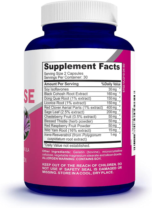 NusaPure Menopause Complex, Black Cohosh and Herbal Ingredients, 60 Capsules