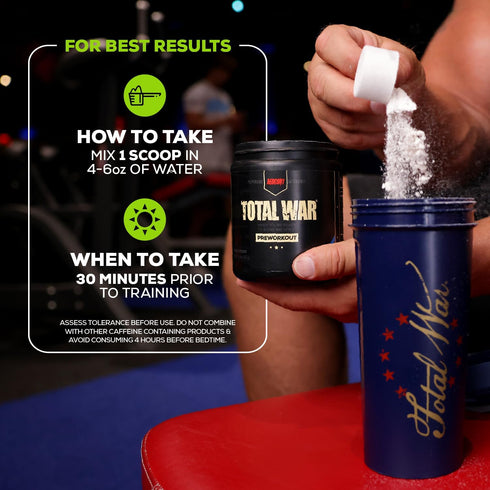 REDCON1 Total War Pre Workout Powder, Grape - Fast Acting Caffeinated Preworkout for Men + Women (30 Servings)