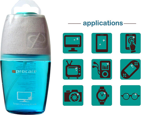 ProcareSelect Screen Cleaner with 3 Premium Microfiber Cloths for LCD & OLED 4K TV, Laptop, PC, Tablet, Mobile Phone