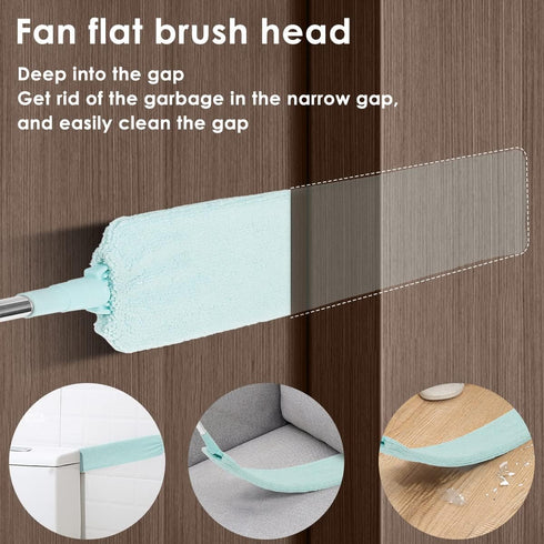 Kandishiex US Gap Dust Cleaner Retractable Microfiber Gap Dust Brush Flexible Long Flat Gap Duster with Extendable Pole