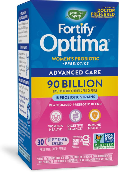 Nature's Way - Primadophilus Optima Women's - 90 Billion Active Probiotics - 30 Vegetarian Capsules