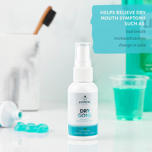 Natural Dry Mouth Moisturizing Spray | Dry Gone Throat Moisturizer | Herbal Extracts Relief (2 Fl Oz, Pack of 2)