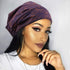 Silky Satin Lined Bonnet for Women, Adjustable Slouchy Beanie Sleep Cap for Long Curly Hair, Braids, Dreadlocks (Purple)
