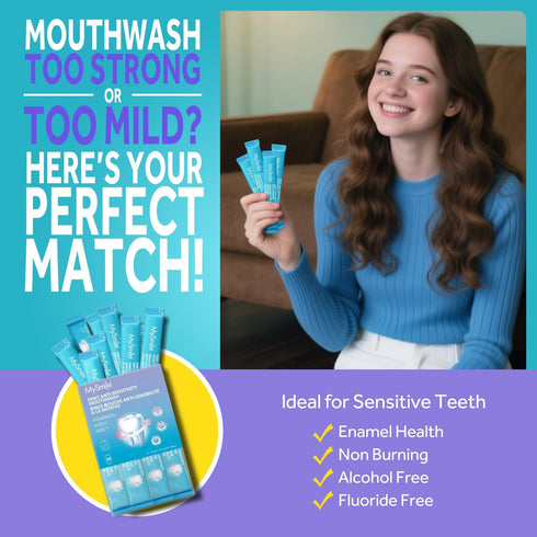 MySmile Mouthwash for Sensitive Teeth, Nano Hydroxyapatite Mouth Wash Travel Size, Fluoride Free Alcohol-Free