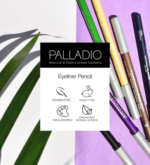 Palladio Wooden Eyeliner Pencil, Lavender, Thin Shape, Easy Application, Long Lasting, Rich Pigment