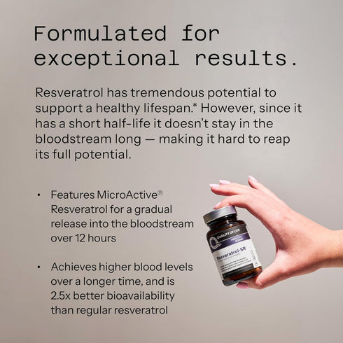 Quality of Life Powerful Anti Aging, All Natural Formula Resveratrol SR, 30 Vegicaps