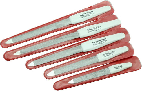 SMI 5 Pcs Solingen Germany Sapphire Metal Nail File Set, Double Sided Professional Manicure Pedicure Kit