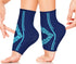 Sparthos Ankle Compression Socks (Pair) – Plantar Fasciitis Sleeves with Arch Support, Blue-M