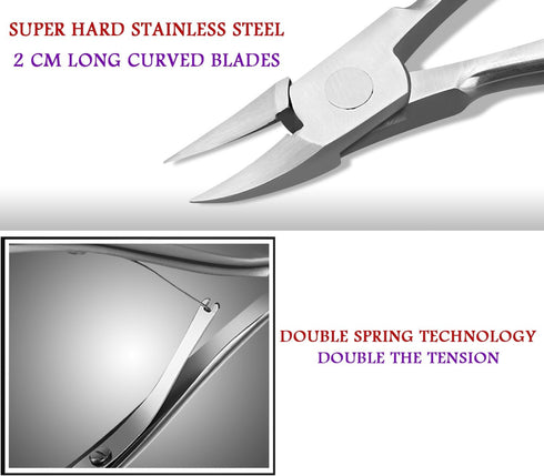 Toenail Clipper for Thick or Ingrown Toenails, Professional Podiatrist Nipper with Surgical Stainless Steel Blades