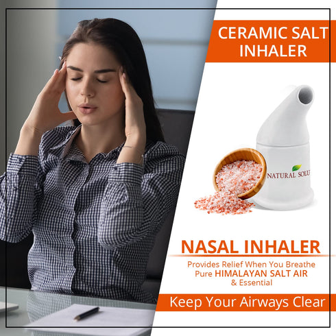 Natural Solution Himalayan Salt Inhaler Ceramic with Himalayan Pink Salt A Simple and Natural Way to Enjoy a Refreshing