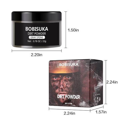 BOBISUKA Dirt Powder for Makeup Special Effects, Halloween, Wedding, Cosplay, Stage Performances, 0.78 oz, Gray Stone