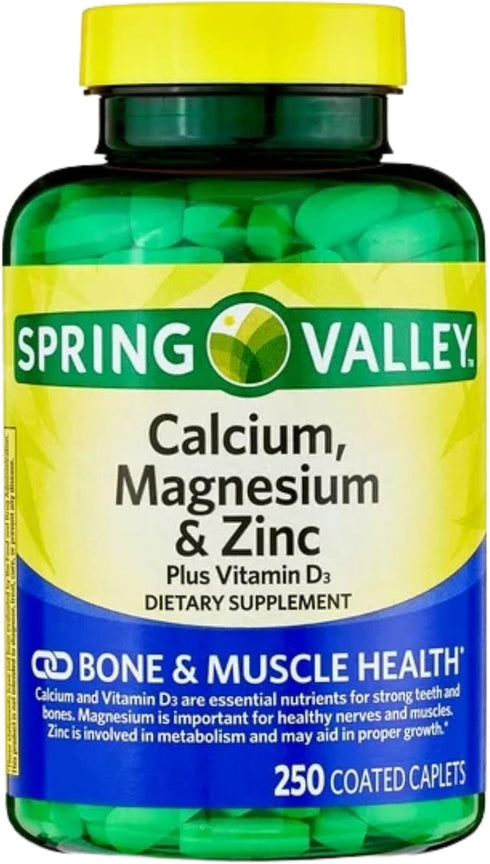 Calcium Magnesium Zinc with Vitamin D3, 600 mg Calcium Supplement, Calcium Magnesium Supplement + STS Sticker