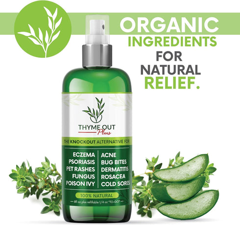 Thyme Out Plus Eczema Treatment, Psoriasis Treatment Treats Acne, Dermatitis, Rosacea, Cold Sores, Pet Rashes, Bug