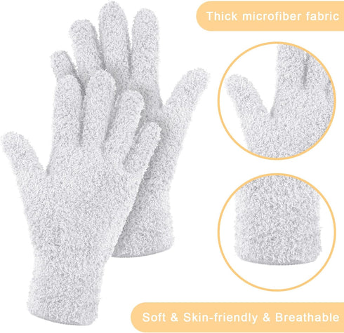 Bencailor 4 Pairs Microfiber Dusting Gloves, Washable Reusable Cleaning Mittens for House, Car, and Plants