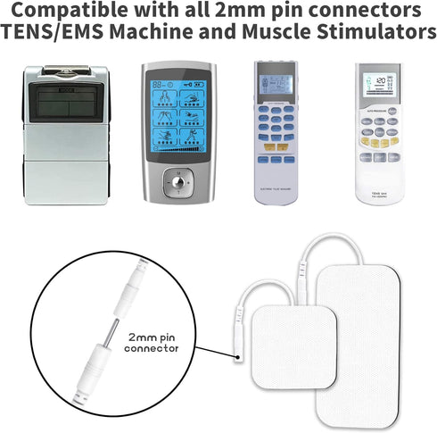 Durable Compatible with AUVON TENS 7000 TENS Unit Replacement Pads,Rectangular Replacement Electrode Pads,12 pcs Multiple Sizes 2" X 2"/2" X 4"