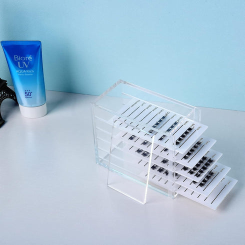 Lash Organizers and Storage, Small 5-Layer Transparent Lash Trays for Lash Extensions, Eyelash Storage Box