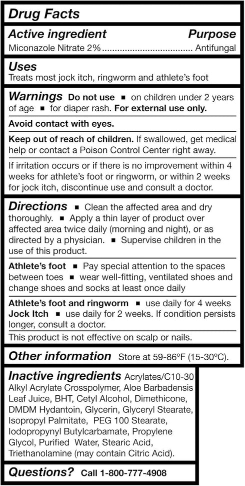 McKesson Antifungal Cream, 2% Miconazole Nitrate, 4 oz., Relieves Jock Itch & Athlete's Foot