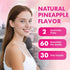 Gummies Immune 60 Count Women Probiotic Slippery Elm - Supports pH Balance, Digestive & Health, Natural Pineapple