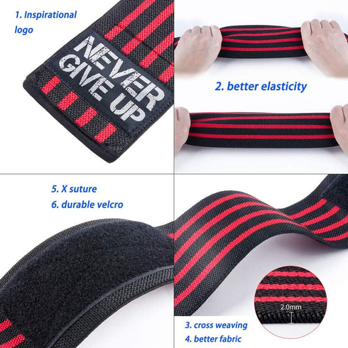 Professional Elbow Wraps, Elastic Straps Brace Support Protector for Weightlifting, Gym Fitness