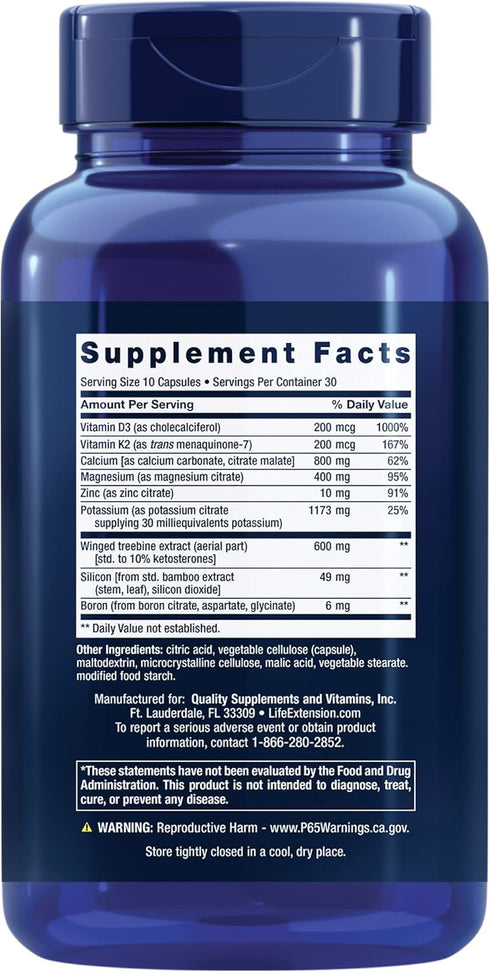 Life Extension Dr. Strum's Intensive Bone Formula | Cissus quadrangularis, Calcium, Vitamin D3, K2, Magnesium, Zinc,