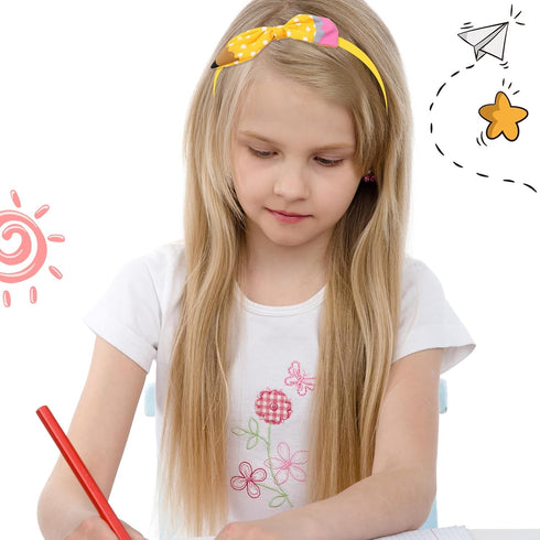 ZEYER Back to School Headbands, Cute Yellow Pencil Headbands for Girls Women Non Slip Hair Accessories