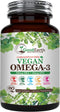 Vegan Omega 3 - Plant Based Algal DHA/EPA - 60 Veggie Softgels for Brain, Heart, Joints & Prenatal Health