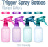 Refillable Stream and Spray Colored Squirt Bottles, 12oz Refillable Mister Bottle for Cleaning, Gardening, Grooming (3