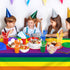 169 Pieces Rainbow Party Supplies Disposable Dinnerware Set for 24 Guests, Plates, Cups, Napkins, Cutlery