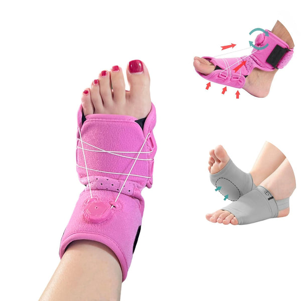 Night Foot Stretching Strap&Daily Arch Support Insoles Set For Plantar Fasciitis Foot