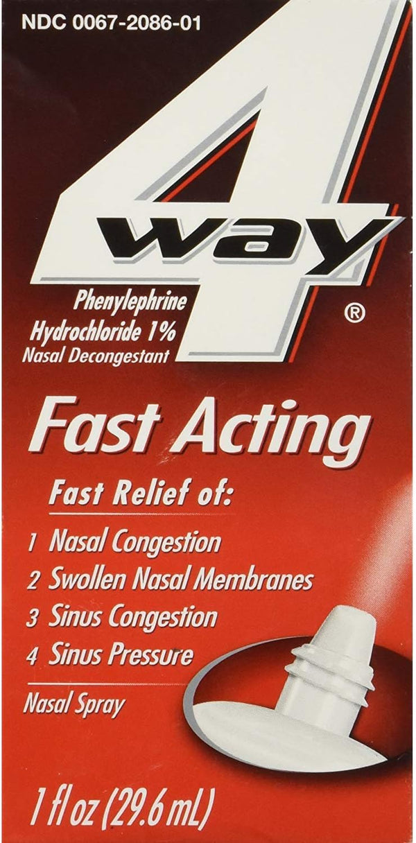 4 Way Fast Acting Nasal Spray, 1 oz, Pack of 3