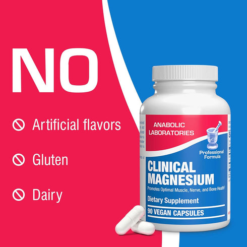 Triple Magnesium Complex 400 mg, 90 Vegan Capsules, Clinical Magnesium Supplement for Optimal Muscle, Nerve, and Bone