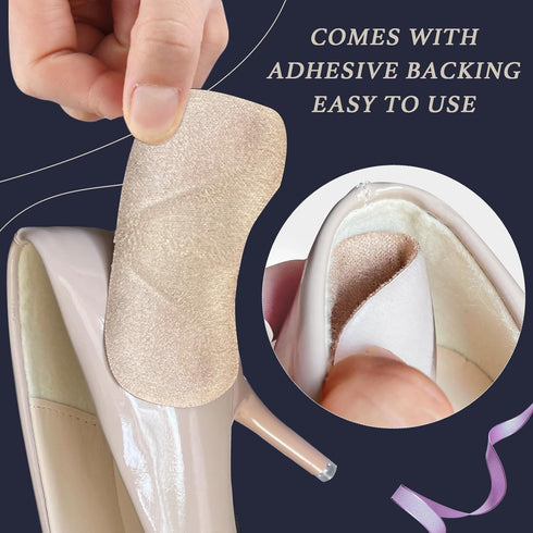 Heel Pads - Heel Inserts for Women, Gel Heel Protectors for Improved Shoe Fit and Comfort (4 Pairs)