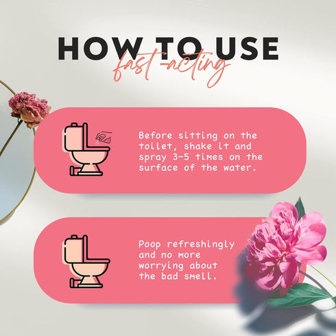 Clean-n-Fresh Toilet Spray, Wild Peony Scent - Bathroom Odor Eliminator & Air Freshener, 3.4 Fl Oz (2 Pack)