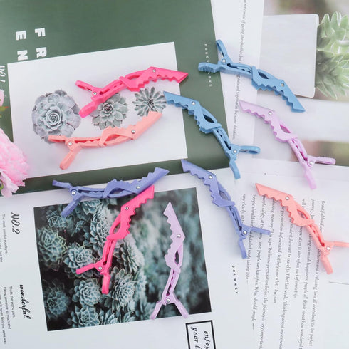 Plastic Non-Slip Hair Clips for Women, Professional Alligator Styling Clips (10PCS Macaroon)