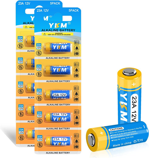 23A 12V Alkaline Battery LR23A A23S MN21/23 for Ceiling Fan Remotes and Garage Door Openers (10 Pack)