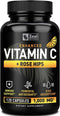 Vitamin C 1000mg with Rosehips, 120 Capsules - High Dose for Immune Support