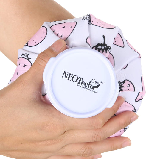 NeoTech Care Ice Bag, Screw Top Fillable, Reusable, 5 inch Strawberries Design