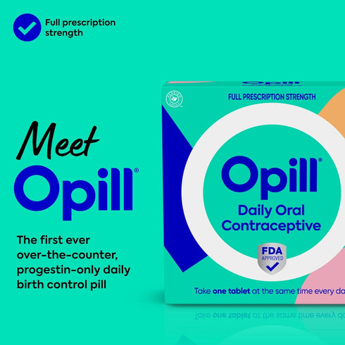 Over-the-Counter 28 Count Opill, Daily Birth Control Pills, Progestin-Only Oral Contraceptive, FDA-Approved